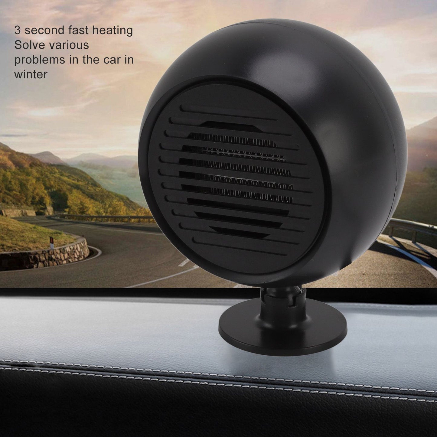Car Space Heater High Power Multi Angle Rotation Black Windscreen Demister for Driving 12V V1294-YM0512-3113220273011
