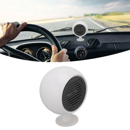 Car Heater Constant Temperature Low Noise Wide Angle 360 degrees Adjustable Car Heater Fan White 12V V1294-YM0512-3113220273111