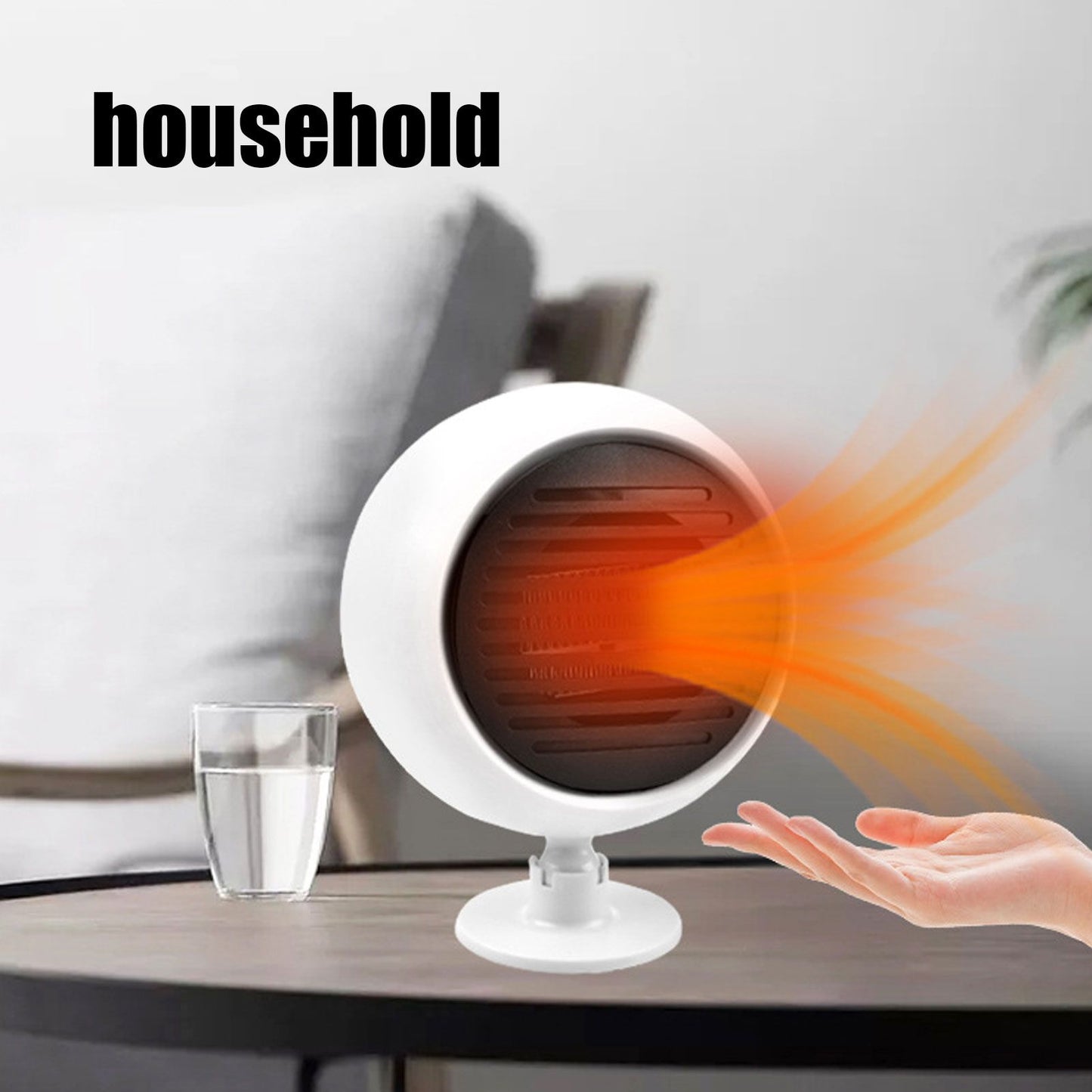 Car Heater Constant Temperature Low Noise Wide Angle 360 degrees Adjustable Car Heater Fan White 12V V1294-YM0512-3113220273111