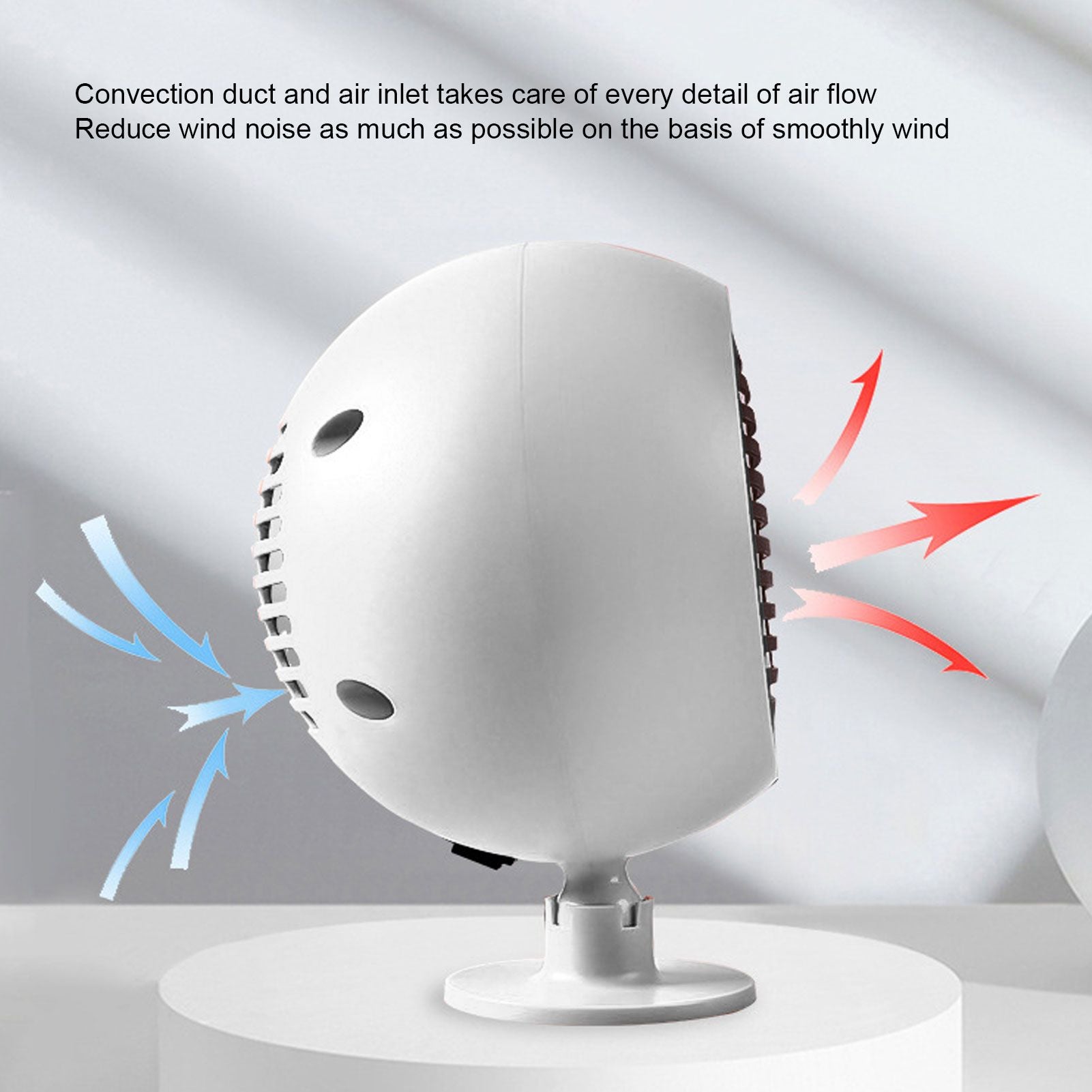 Car Heater Constant Temperature Low Noise Wide Angle 360 degrees Adjustable Car Heater Fan White 12V V1294-YM0512-3113220273111