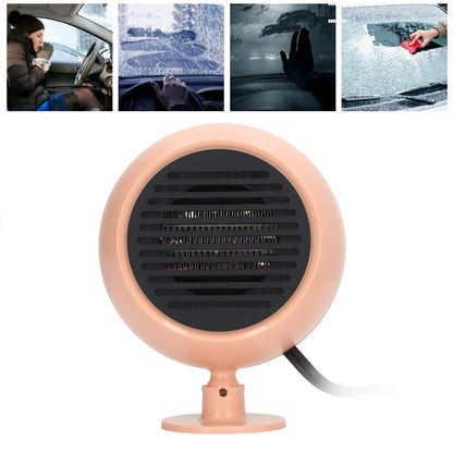 Car Heater Multi Angle Rotation Planetary Car Heater Portable Windshield Defogger Defroster Pink 12V V1294-YM0512-3113220273211