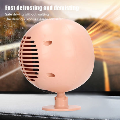 Car Heater Multi Angle Rotation Planetary Car Heater Portable Windshield Defogger Defroster Pink 12V V1294-YM0512-3113220273211