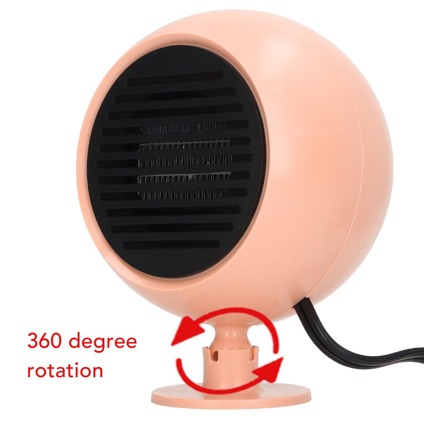 Car Heater Multi Angle Rotation Planetary Car Heater Portable Windshield Defogger Defroster Pink 12V V1294-YM0512-3113220273211