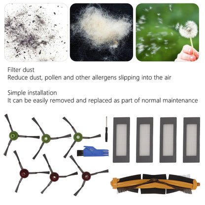 Sweeper Replacement Accessories for Yeedi VAC VACmax VAC Station Main Brush Side Brush Filter Screwdriver Kit V1294-YM0512-3113220273311