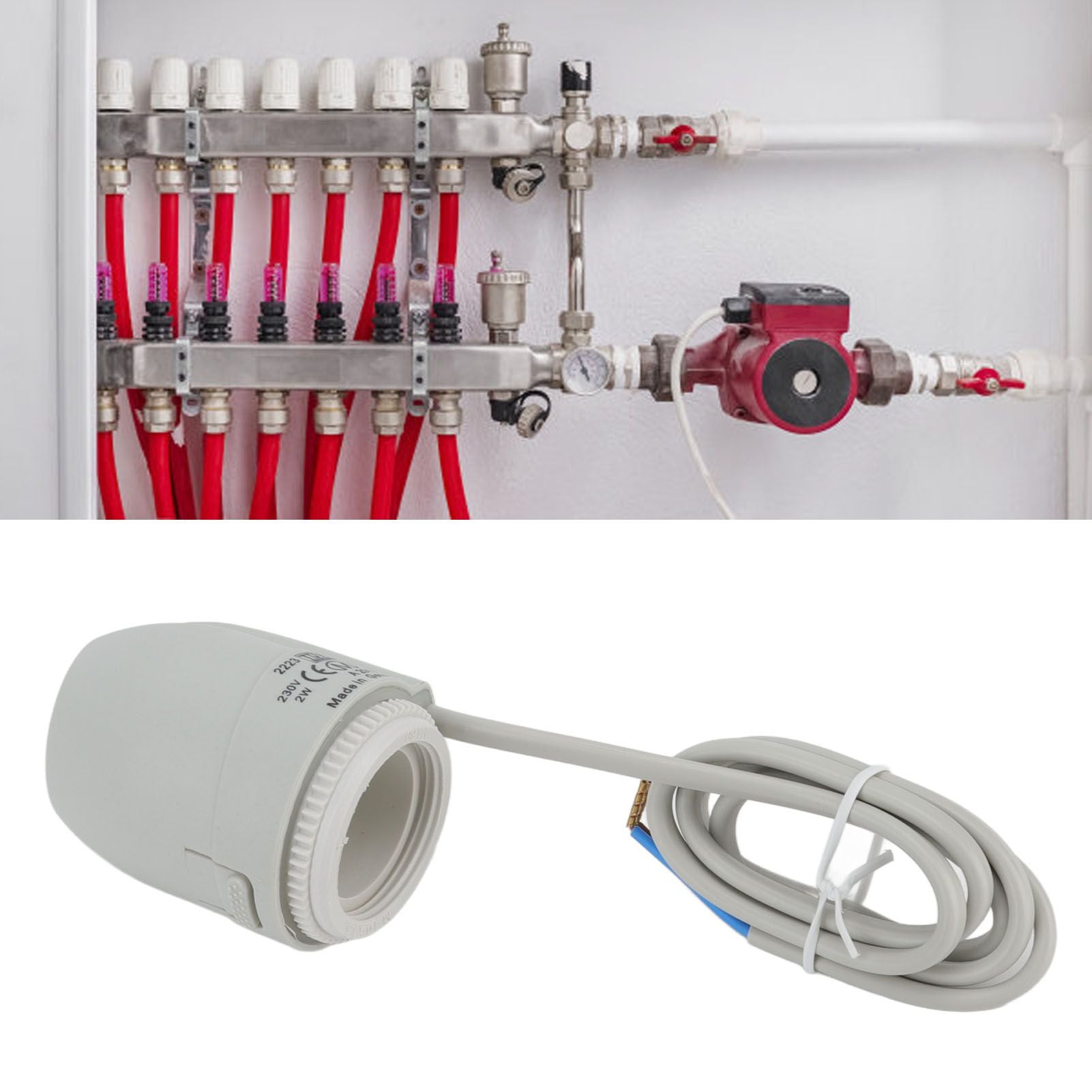 2W Electric Thermal Actuator Manifold Closed IP54 Waterproof Floor Heating Thermostatic Valve for Heating V1294-YM0512-3113220274211