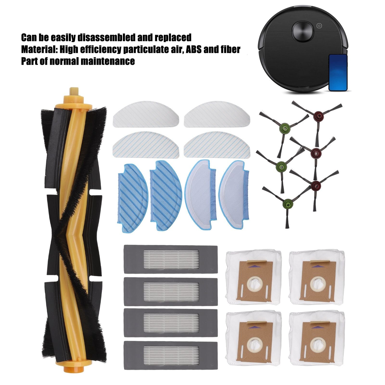 Sweeper Brush Filter Dust Bag Cloth and Rag Sweeper Accessories for DEEBOT OZMO T8 T8aivi Replacement V1294-YM0512-3113220274811