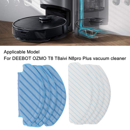 8 Pcs Mop Cloth for DEEBOT OZMO T8 T8aivi N8pro Plus Vacuum Cleaner Replacement Parts Cleaning Pads V1294-YM0512-3113220274911