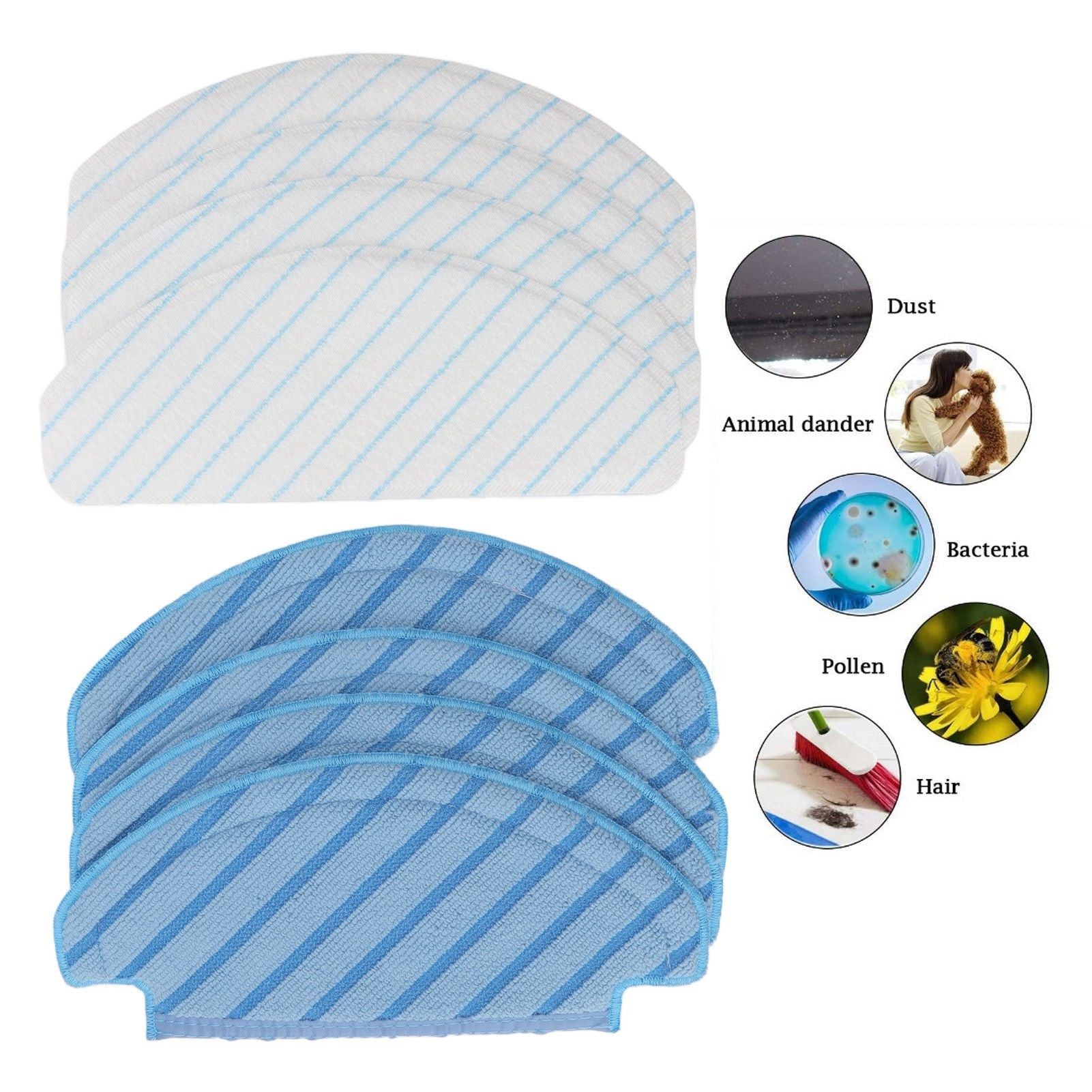 8 Pcs Mop Cloth for DEEBOT OZMO T8 T8aivi N8pro Plus Vacuum Cleaner Replacement Parts Cleaning Pads V1294-YM0512-3113220274911