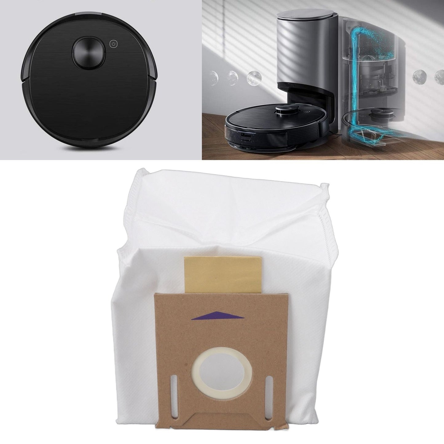 4PCS Sweeper Dust Bag High Efficiency Particulate Air Vacuum Cleaner Dust Bag Replacement for T8aivi Cleaning V1294-YM0512-3113220275011