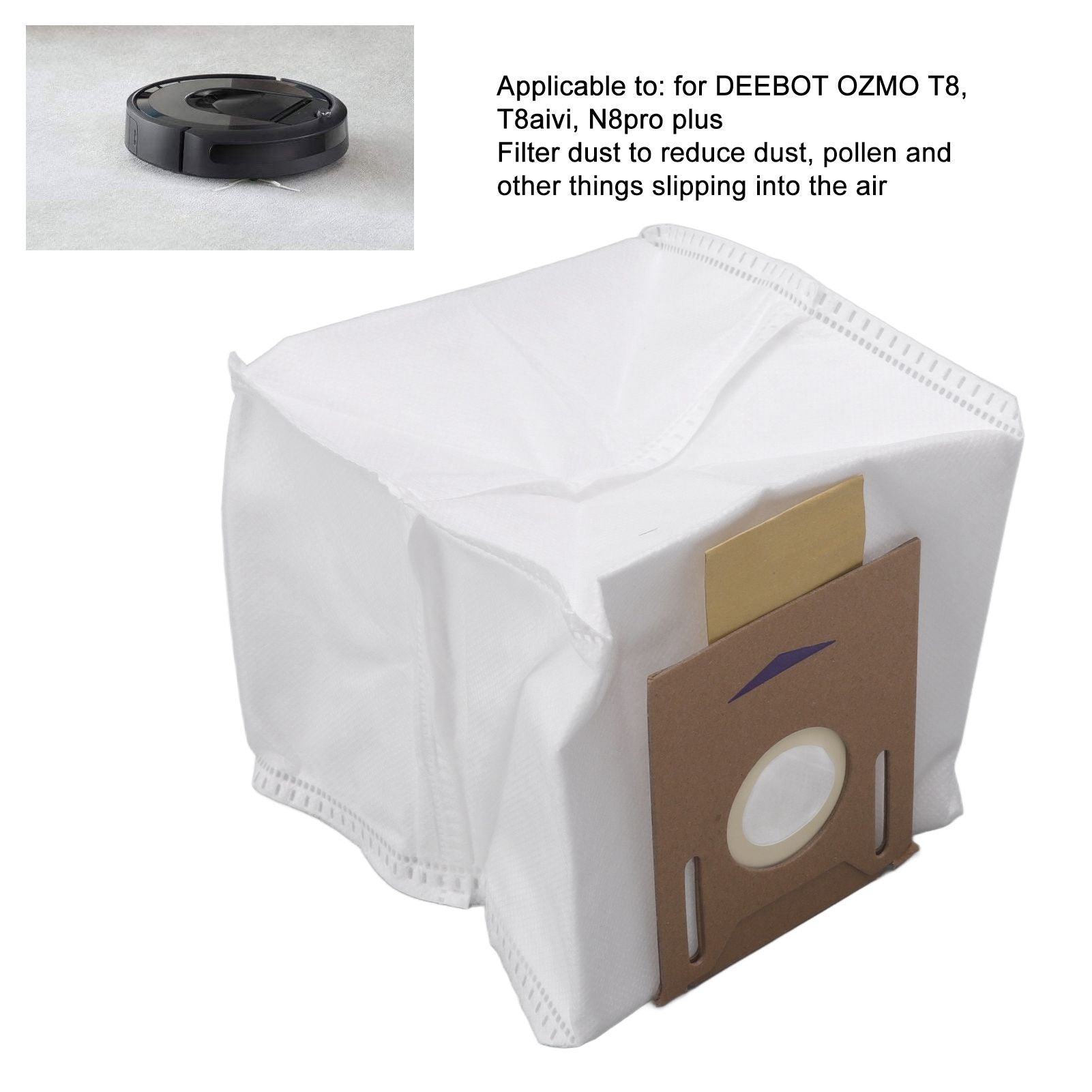 4PCS Sweeper Dust Bag High Efficiency Particulate Air Vacuum Cleaner Dust Bag Replacement for T8aivi Cleaning V1294-YM0512-3113220275011