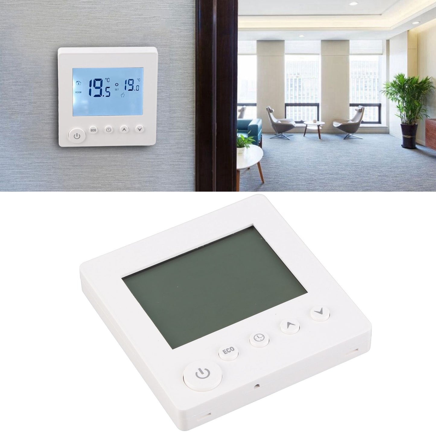 Smart Thermostat LCD Display Keypad AC 95-240V 16A for Home Electric Heating Thermostat V1294-YM0512-3113220275311