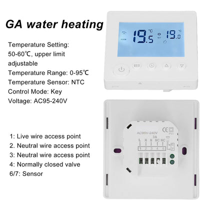 3A Water Heating Thermostat with LCD ABS Intelligent Temperature Controller for Home 95-240V V1294-YM0512-3113220275811