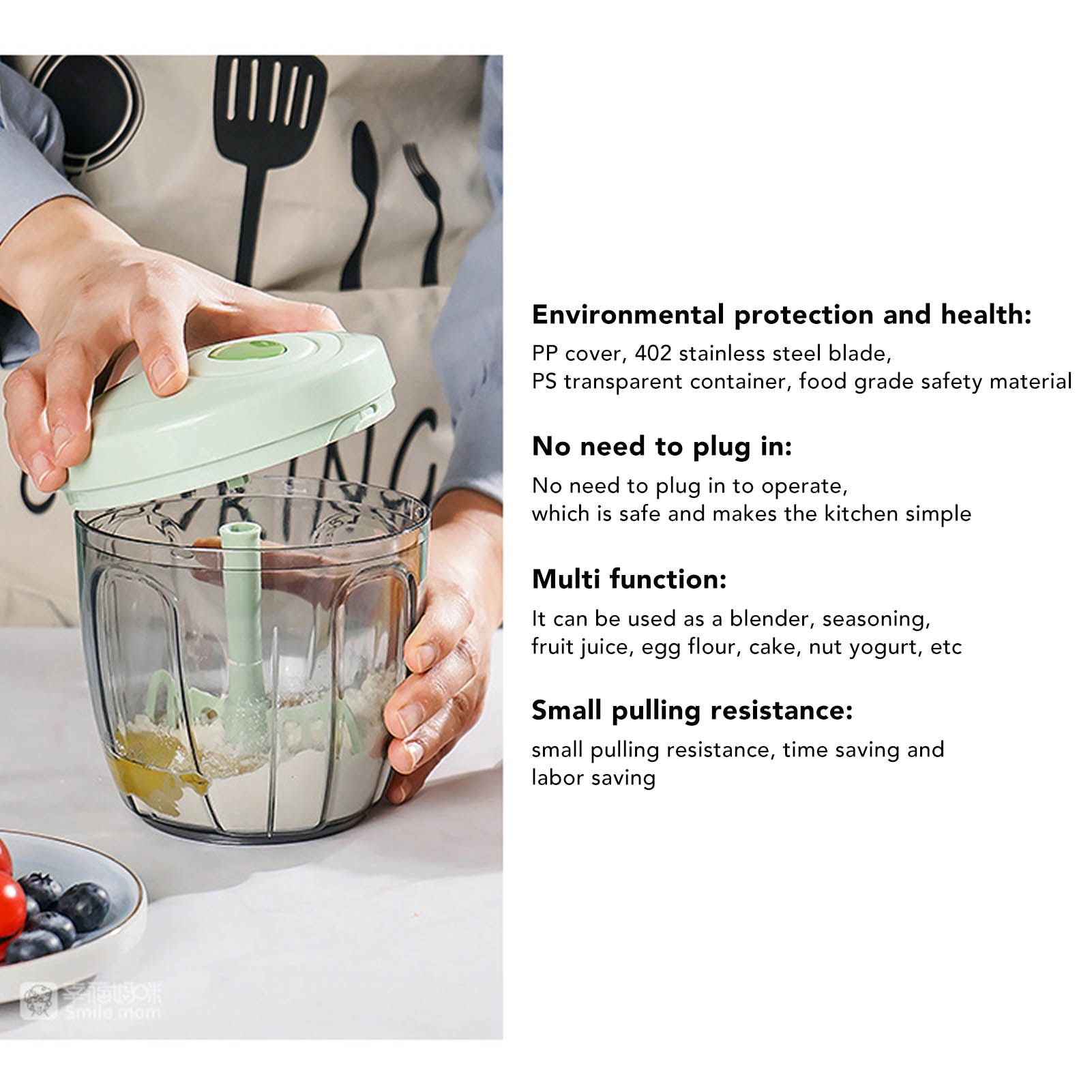 Manual Meat Grinder Multifunction Handheld Vegetable Chopper Stainless Steel Garlic Mincer for Kitchen V1294-YM0512-3113220276911