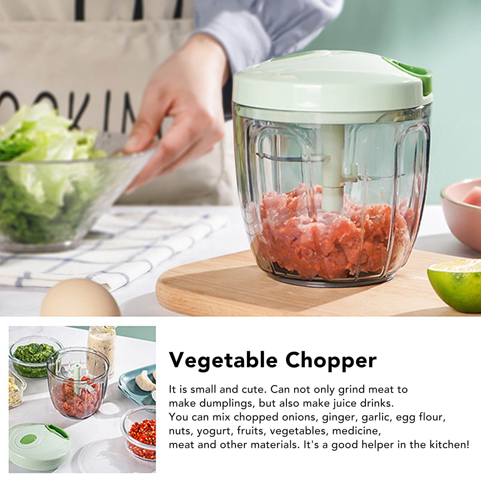 Manual Meat Grinder Multifunction Handheld Vegetable Chopper Stainless Steel Garlic Mincer for Kitchen V1294-YM0512-3113220276911