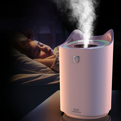2L Air Humidifier USB Deep Hydration Fine Spout Multifunction Desk Humidifier Ambient Light for Office Pink V1294-YM0512-3113220277212