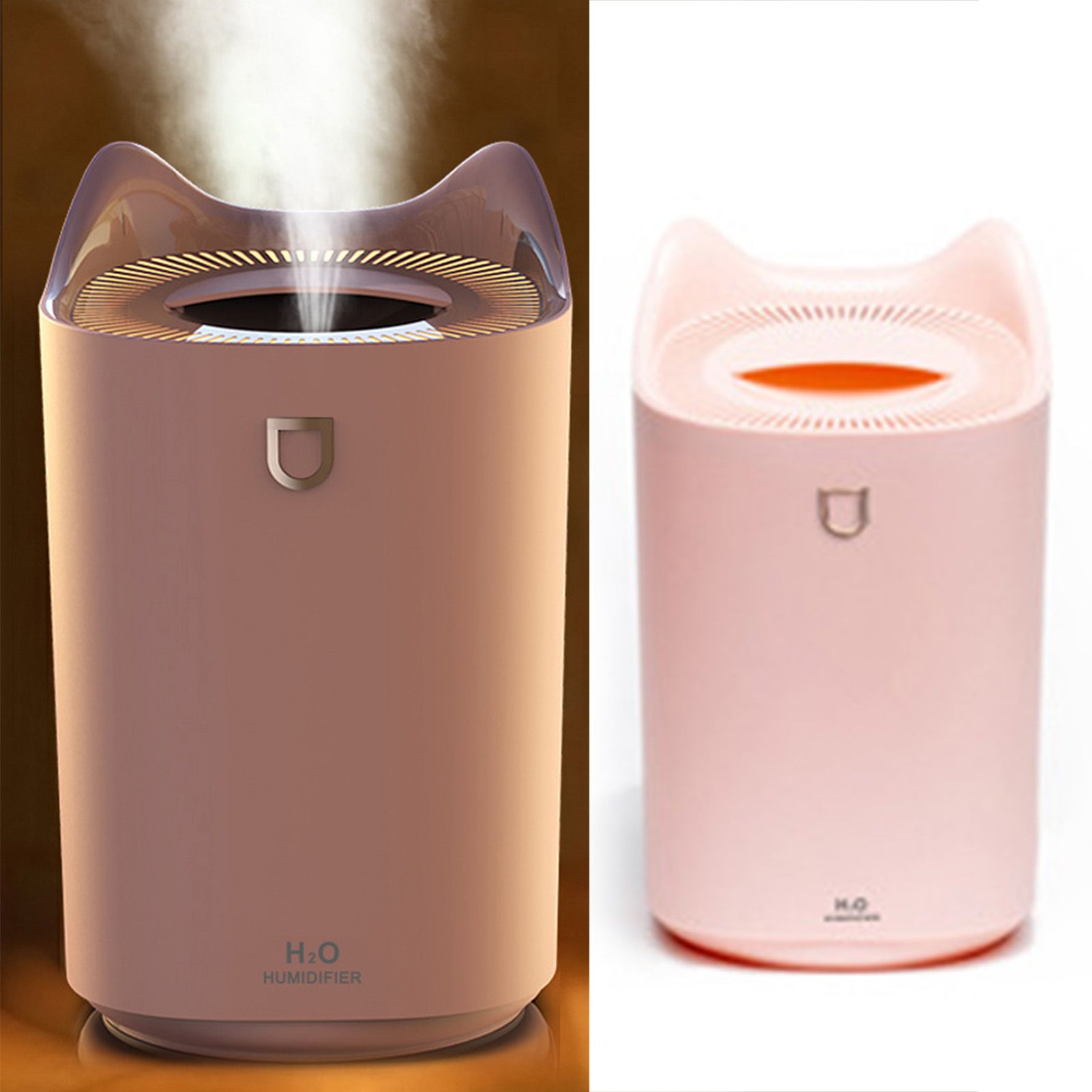 2L Air Humidifier USB Deep Hydration Fine Spout Multifunction Desk Humidifier Ambient Light for Office Pink V1294-YM0512-3113220277212