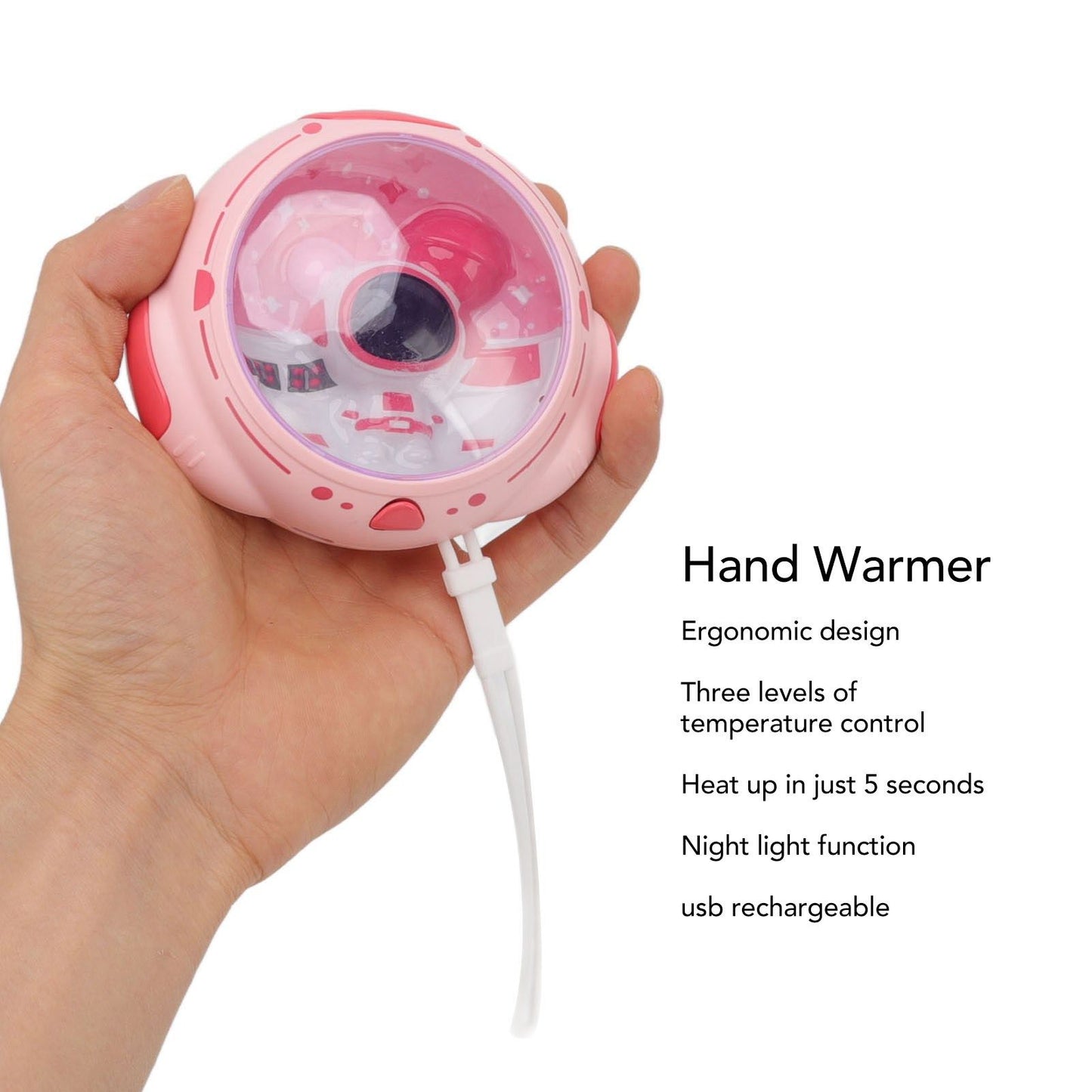 Hand Warmer 3600mAh USB Rechargeable Night Light Function Portable Hand Warmer for Winter Outdoor V1294-YM0512-3113220277611