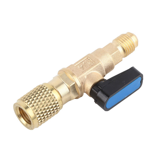 AC Air Conditioning Refrigeration Valve Refrigerant Liquid Hose Ball Valve Adapter Yellow V1294-YM0512-3113220278411