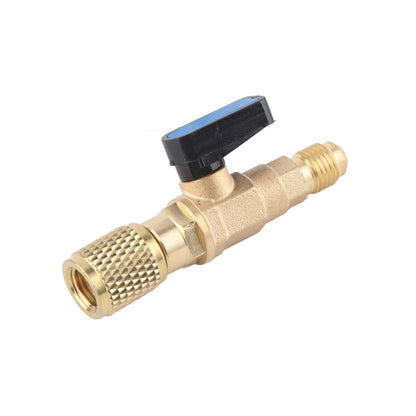 AC Air Conditioning Refrigeration Valve Refrigerant Liquid Hose Ball Valve Adapter Yellow V1294-YM0512-3113220278411