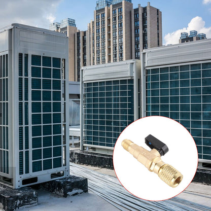 AC Air Conditioning Refrigeration Valve Refrigerant Liquid Hose Ball Valve Adapter Yellow V1294-YM0512-3113220278411