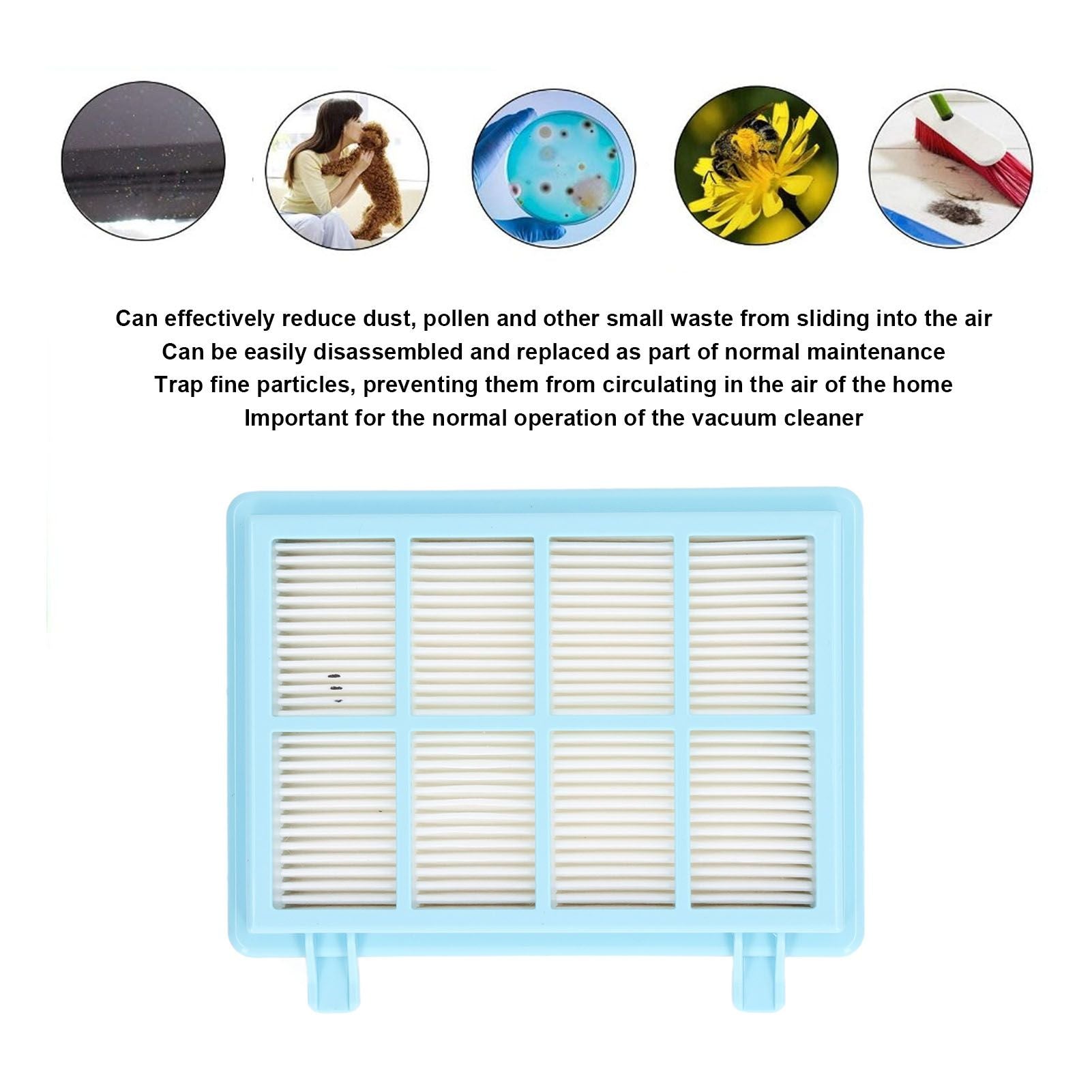 Vacuum Cleaner Rear Filter ABS High Efficiency Particulate Air Vacuum Cleaner Replacement Parts For PHILIPS V1294-YM0512-3113220281411