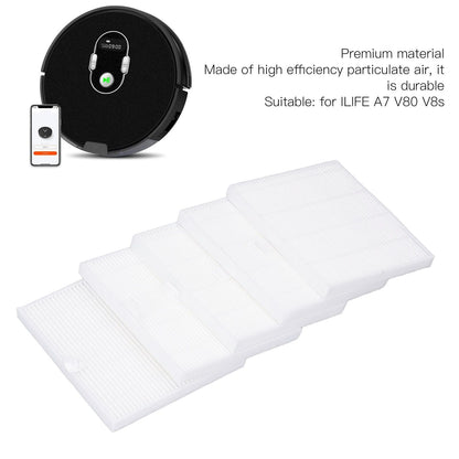 5 PCS Sweeper Replacement Filters for ILIFE A7 V80 V8s Sweeping Robot Filter Accessories V1294-YM0512-3113220281511