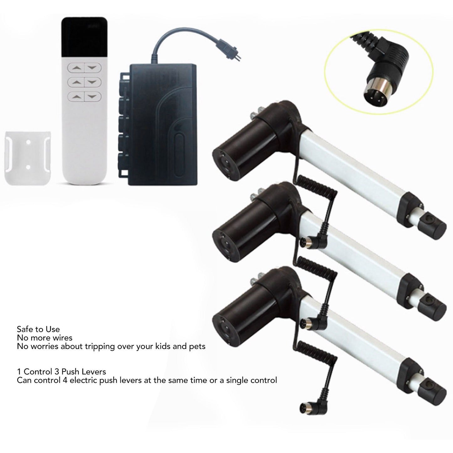 Recliner Wireless Controller Single 1 for 3 Motor 2.4GHz Reclining Furniture Controller for TV Window Bed V1294-YM0512-3113220283911