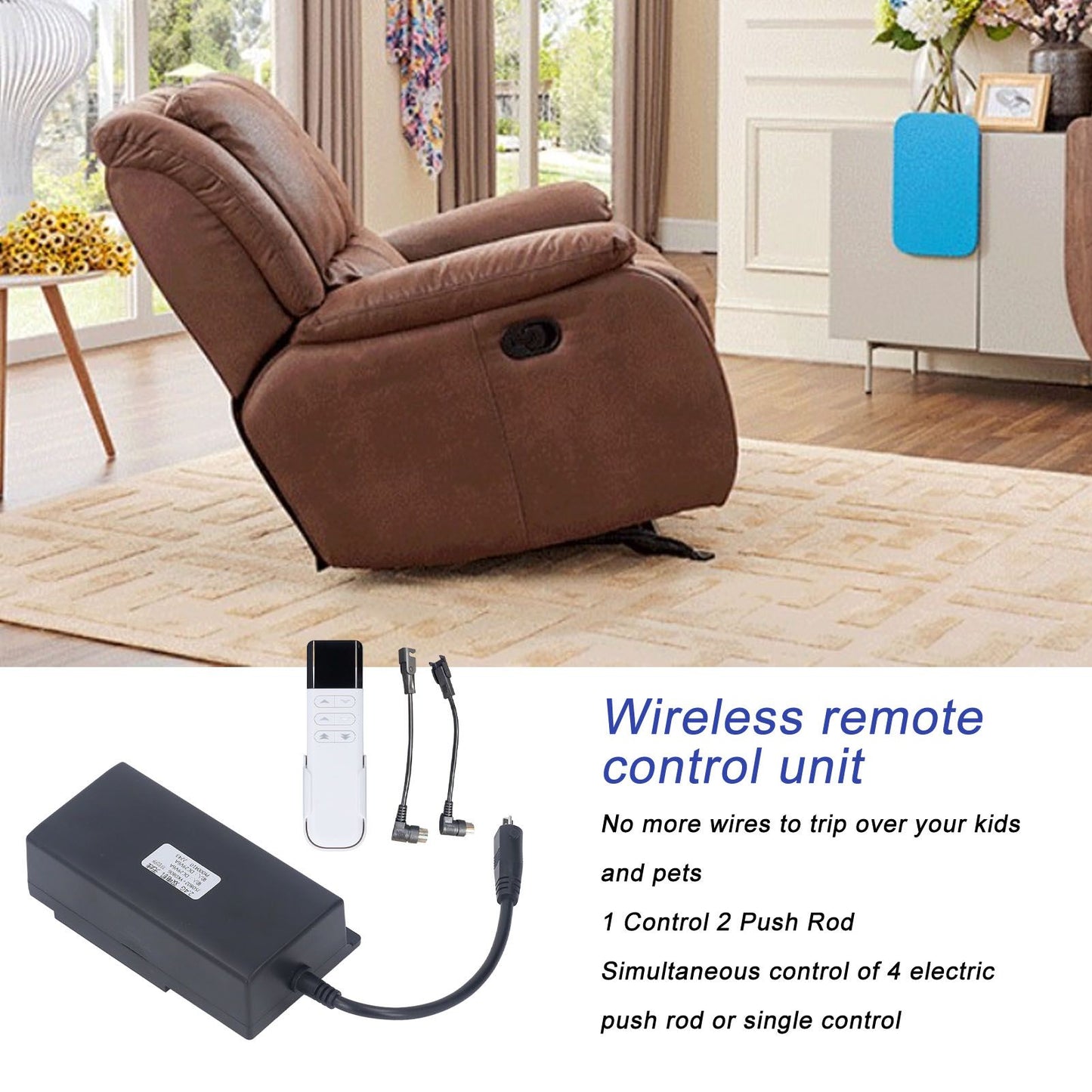 Recliner Wireless Controller 2.4G Single Motor Wireless Remote Control 1 for 2 Motor DC29V Electric Recliner V1294-YM0512-3113220284011