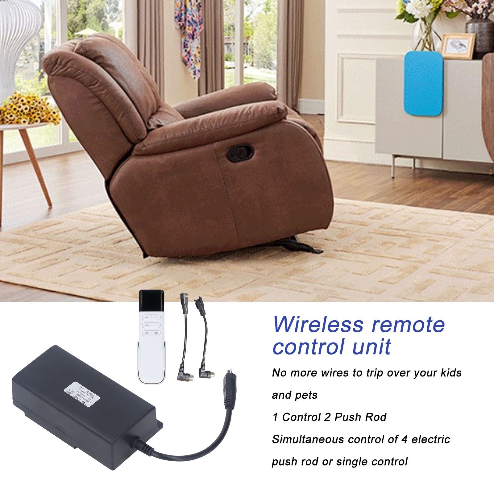 Recliner Wireless Controller 2.4G Single Motor Wireless Remote Control 1 for 2 Motor DC29V Electric Recliner V1294-YM0512-3113220284011