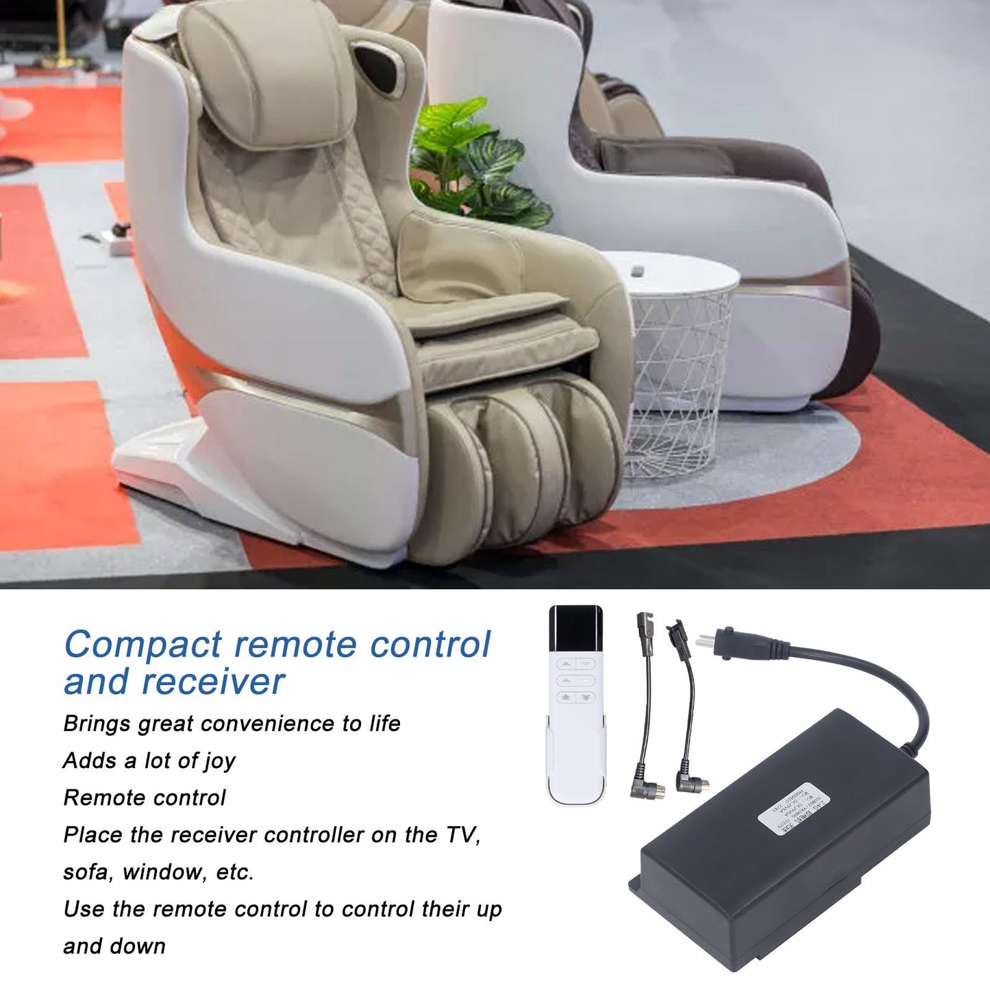 Recliner Wireless Controller 2.4G Single Motor Wireless Remote Control 1 for 2 Motor DC29V Electric Recliner V1294-YM0512-3113220284011