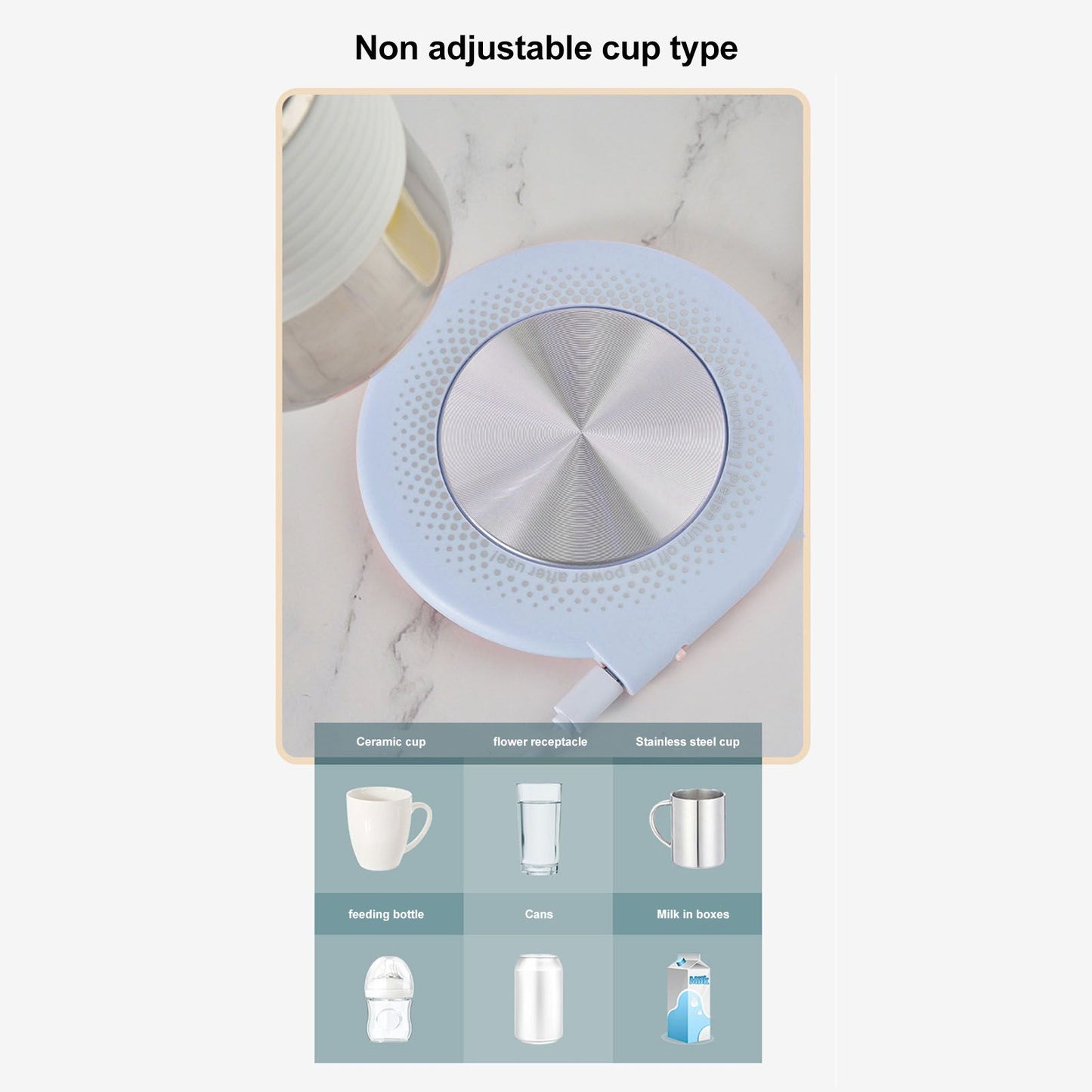 Coffee Mug Desk Warmer 55 degrees C Constant Temperature Electric Cup Wamer Portable USB Fast Heating Coffee V1294-YM0512-3113220286011
