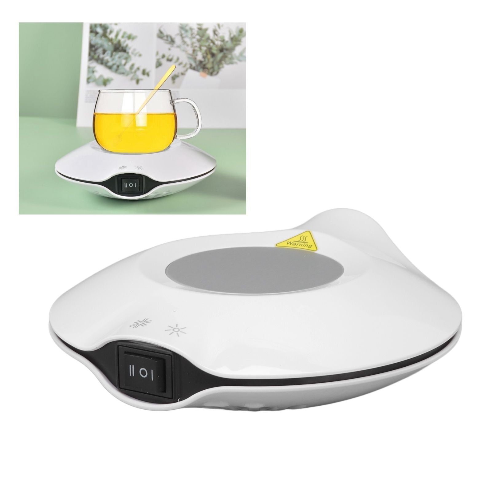 Coffee Warmer Constant Temperature Coasters Cooling Heating USB Warmer Cooler for Milk Tea Coffee Mug White V1294-YM0512-3113220286111