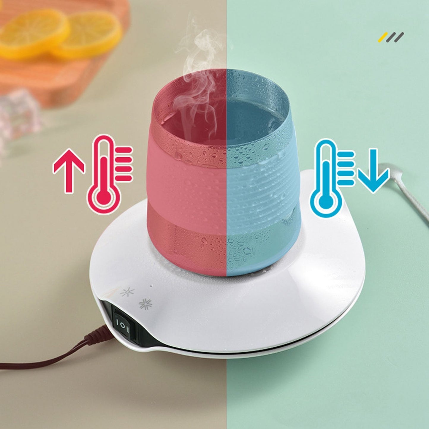 Coffee Warmer Constant Temperature Coasters Cooling Heating USB Warmer Cooler for Milk Tea Coffee Mug White V1294-YM0512-3113220286111