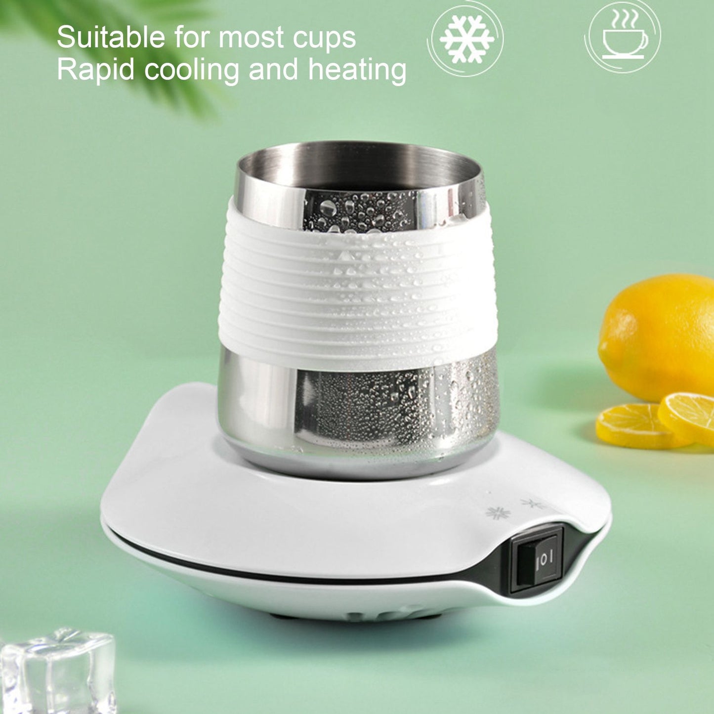 Coffee Warmer Constant Temperature Coasters Cooling Heating USB Warmer Cooler for Milk Tea Coffee Mug White V1294-YM0512-3113220286111