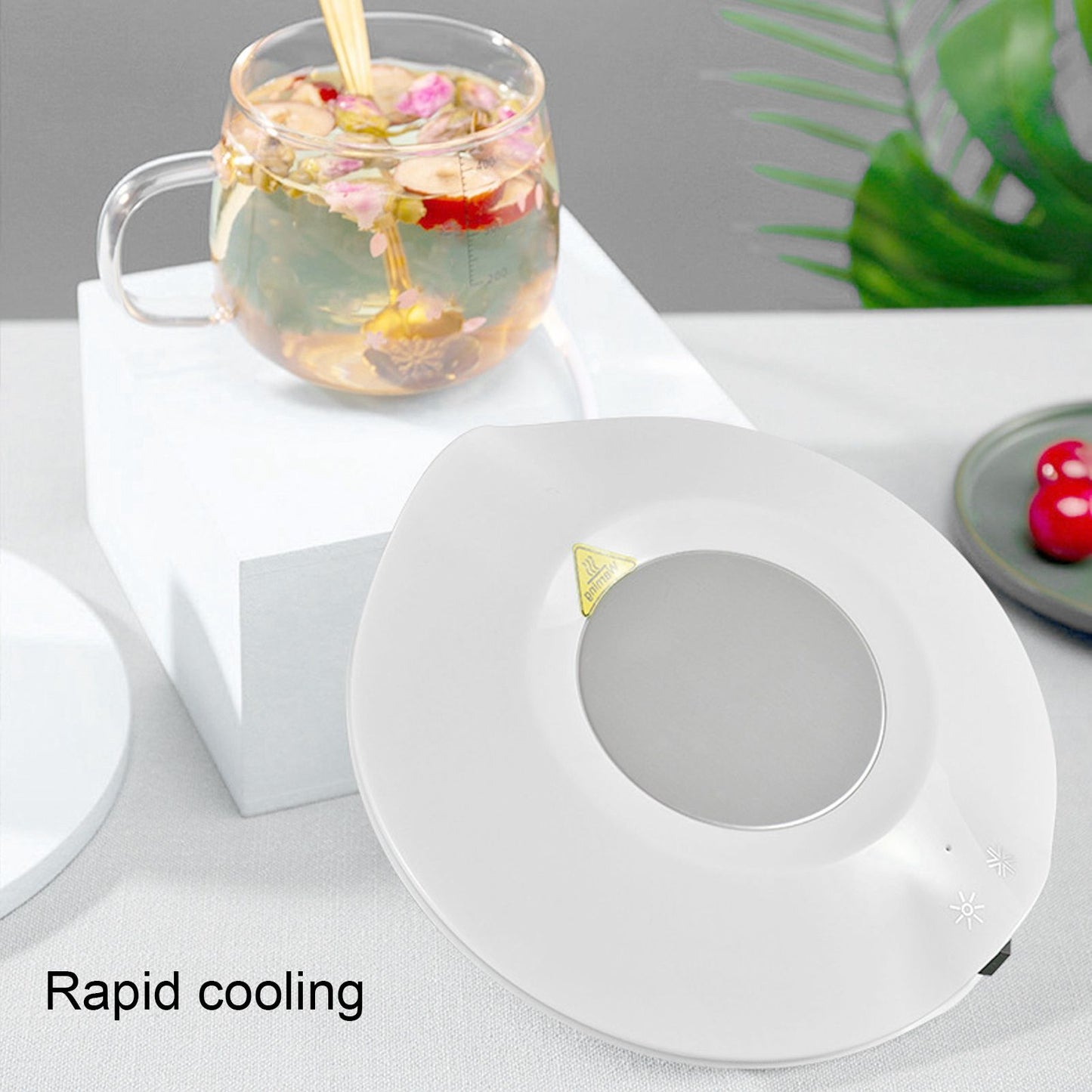 Coffee Warmer Constant Temperature Coasters Cooling Heating USB Warmer Cooler for Milk Tea Coffee Mug White V1294-YM0512-3113220286111