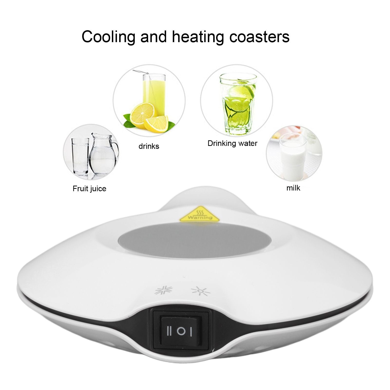 Coffee Warmer Constant Temperature Coasters Cooling Heating USB Warmer Cooler for Milk Tea Coffee Mug White V1294-YM0512-3113220286111