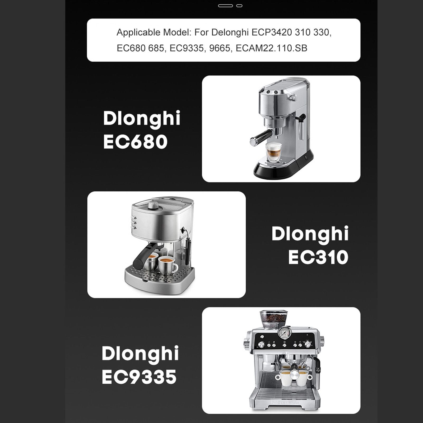 Coffee Machine Steam Nozzle Stainless Steel Coffee Steam Spout Nozzle Coffee Maker Tools for Delonghi ECP3420 V1294-YM0512-3113220286611