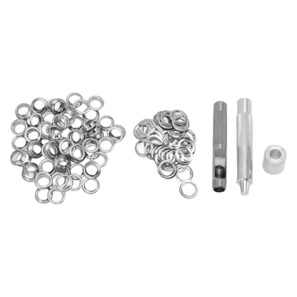 Grommet Tool Kit 100 Set Grommet Eyelets with Setting Tools Hole Cutter Mandrel for Tarps Handicraft V1294-YM0512-3114220091011