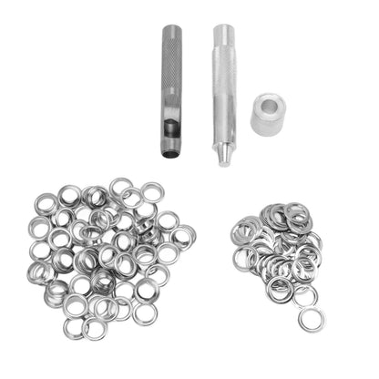 Grommet Tool Kit 100 Set Grommet Eyelets with Setting Tools Hole Cutter Mandrel for Tarps Handicraft V1294-YM0512-3114220091011