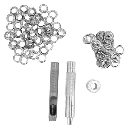 Grommet Tool Kit 100 Set Grommet Eyelets with Setting Tools Hole Cutter Mandrel for Tarps Handicraft V1294-YM0512-3114220091011