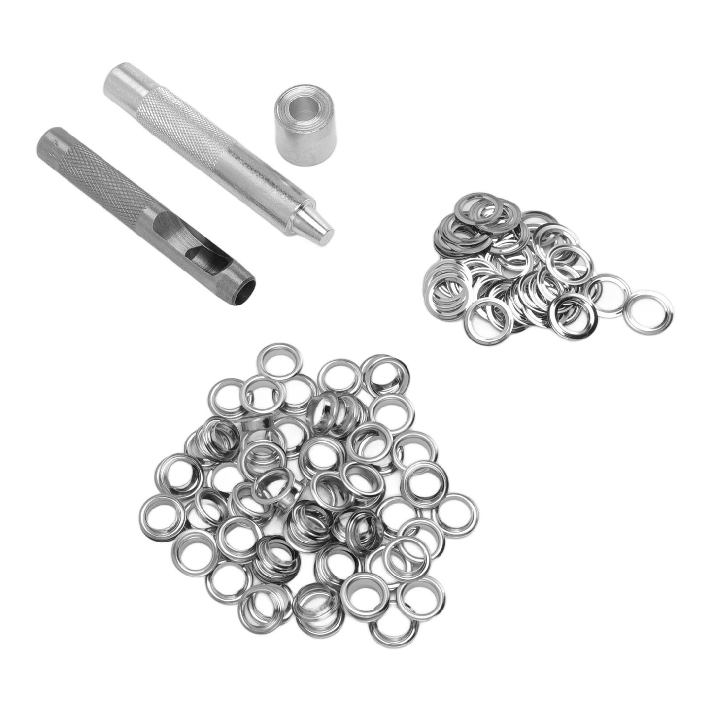 Grommet Tool Kit 100 Set Grommet Eyelets with Setting Tools Hole Cutter Mandrel for Tarps Handicraft V1294-YM0512-3114220091011