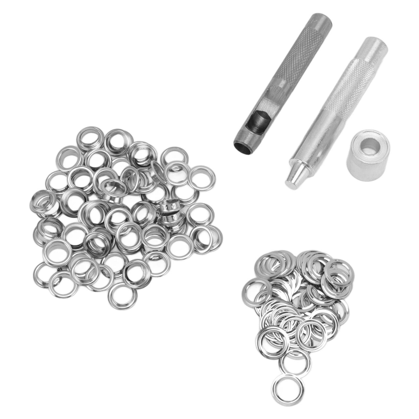 Grommet Tool Kit 100 Set Grommet Eyelets with Setting Tools Hole Cutter Mandrel for Tarps Handicraft V1294-YM0512-3114220091011