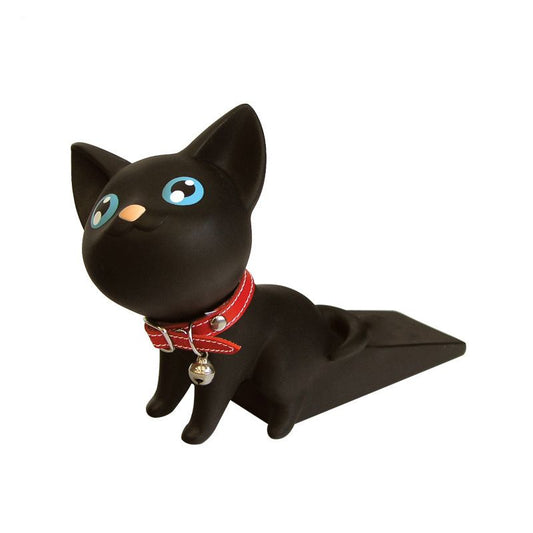 Cartoon Door Stopper Cute Animal Shaped Punch Free Decorative Door Wedge for Home Office Black Cat V1294-YM0512-3114220091614