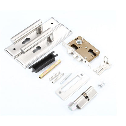 Keyed Entry Door Lock Silent Double Latch Irregular Stainless Steel Door Handle Lock for Bedroom Hotel Balcony V1294-YM0512-3114220093411
