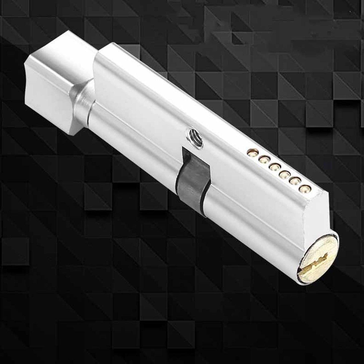 Keyed Entry Door Lock Silent Double Latch Irregular Stainless Steel Door Handle Lock for Bedroom Hotel Balcony V1294-YM0512-3114220093411
