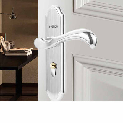 Keyed Entry Door Lock Silent Double Latch Irregular Stainless Steel Door Handle Lock for Bedroom Hotel Balcony V1294-YM0512-3114220093411