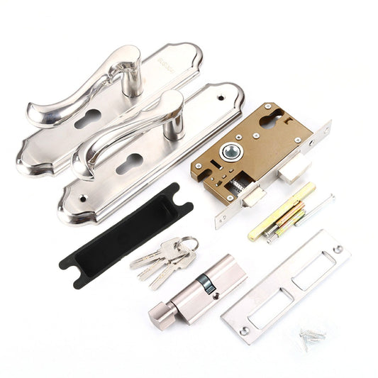 Stainless Steel Handle Door Lock Mechanical Magnetic Security Entry Lever Lock for Bedroom Hotel Balcony V1294-YM0512-3114220093511