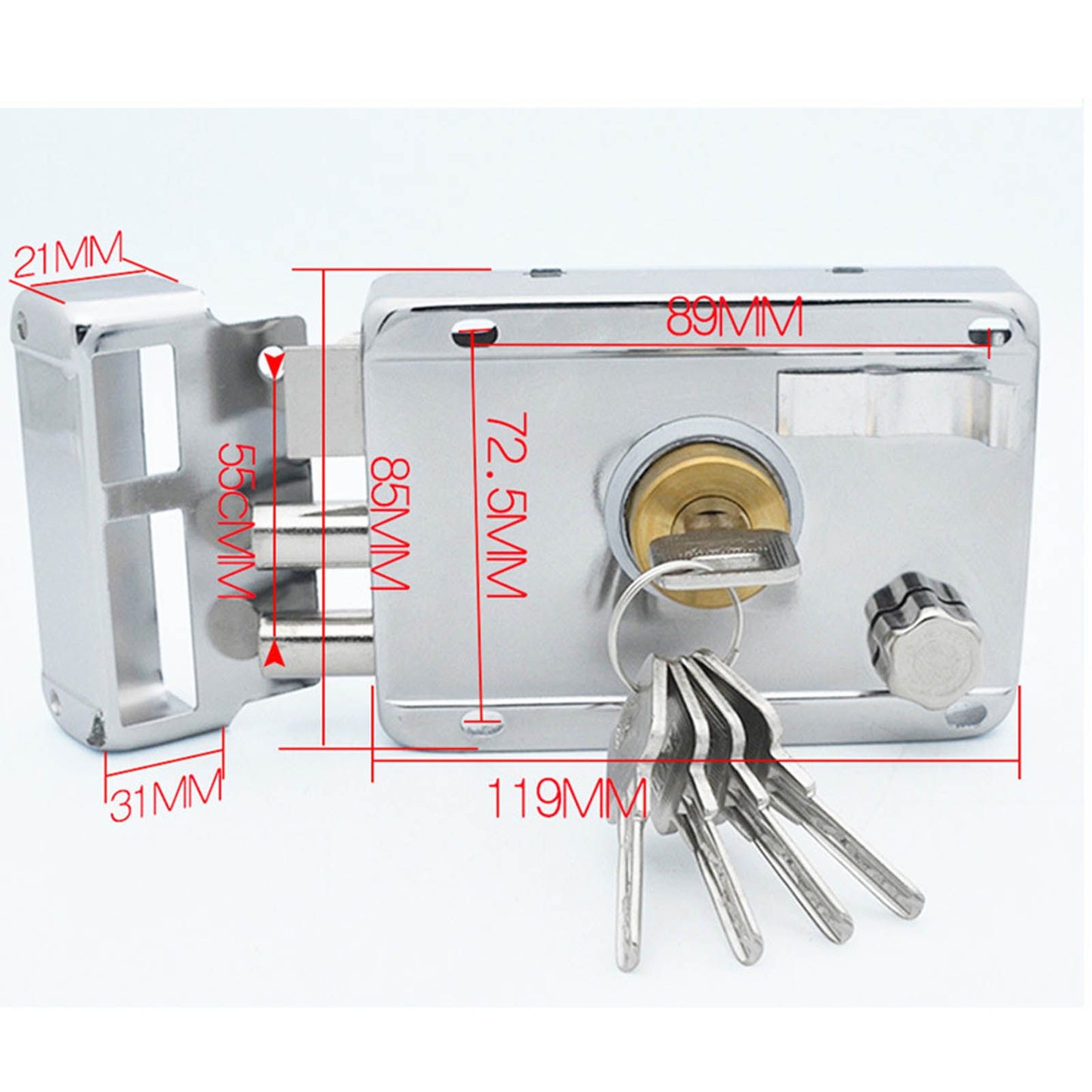 Household Lock Exterior Door Padlocks Gate Insurance Household Lock Kit Vintage Style with Deadbolt Cylinder V1294-YM0512-3114220093711