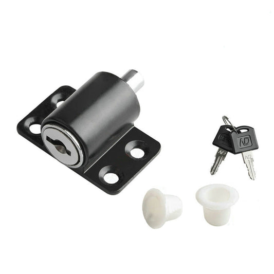 Door Security Lock Anti Theft Alloy Paint Surface with Keys Window Bolt for Home Cabinets Black V1294-YM0512-3114220094812