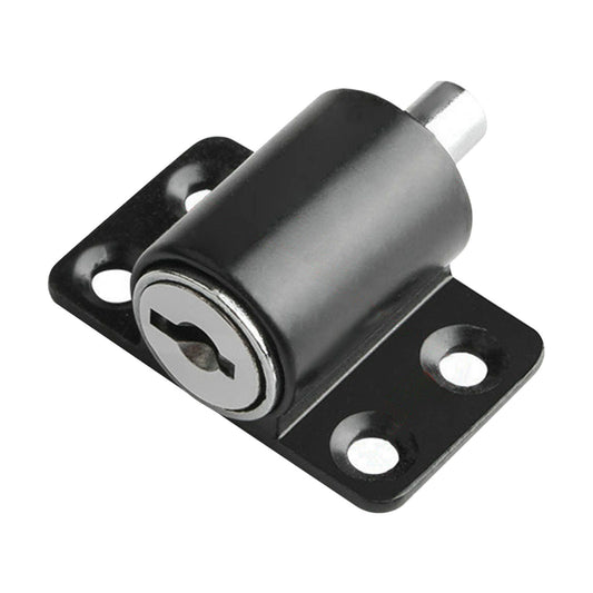 Door Security Lock Anti Theft Alloy Paint Surface with Keys Window Bolt for Home Cabinets Black V1294-YM0512-3114220094812